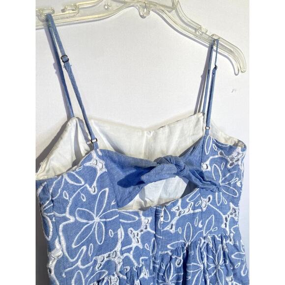 Lilly Pulitzer Tide Blue Hollar for a Dollar Eyelet Linen Preppy Mini Dress - Picture 8 of 11